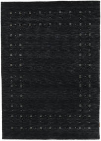  140X200 Jednobarwny Mały Loribaf Loom Fine Delta Dywan - Czarny/Szary Wełna