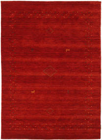  140X200 Cor Única Pequeno Loribaf Loom Fine Alfa Tapete - Vermelho Lã