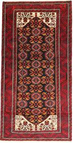 絨毯 バルーチ 98X194 レッド/ダークレッド (ウール, ペルシャ/イラン)
