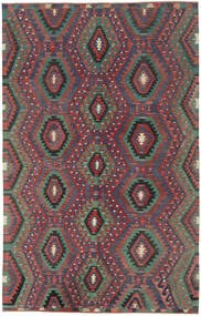  Kilim Turkish Rug 187X297 Wool Red/Dark Grey Carpetvista