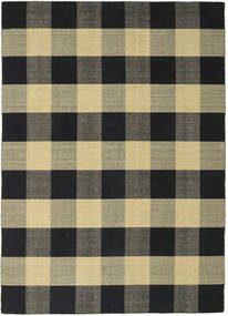Check Kilim 240X340 Large Black Checkered Wool Rug