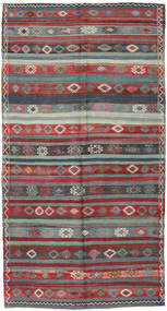  Kilim Turkish Rug 141X270 Wool Red/Grey Small Carpetvista