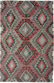  Orientalisk Kelim Turkisk Matta 188X296 Röd/Mörkgrå Ull, Turkiet Carpetvista