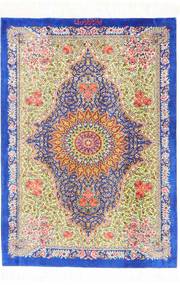  Orientalsk Ghom Silke Teppe 61X88 Silke, Persia/Iran