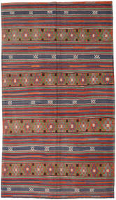 Kelim Vintage Türkei Teppich 193X333 Rot/Dunkelgrau Wolle, Türkei Carpetvista
