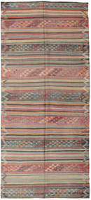  Orientalischer Kelim Türkei Teppich 146X327 Läufer Grau/Braun Wolle, Türkei Carpetvista