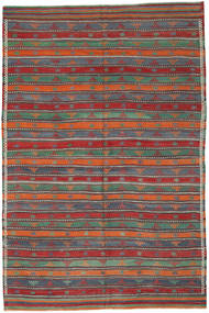  Orientalischer Kelim Türkei Teppich 196X294 Rot/Orange Wolle, Türkei Carpetvista