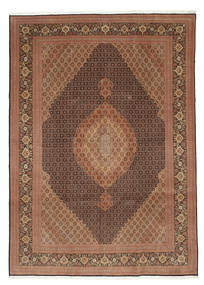 252X353 Tabriz 50 Raj With Silk Rug Oriental Brown/Orange Large ( Persia/Iran) Carpetvista