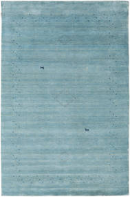  190X290 Plain (Single Colored) Loribaf Loom Fine Alfa Rug - Light Blue Wool
