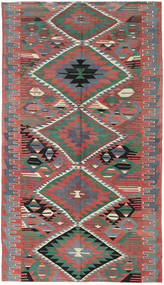  Orientalisk Kelim Turkisk Matta 180X320 Röd/Grå Ull, Turkiet Carpetvista