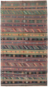  Orientalisk Kelim Vintage Turkisk Matta 155X286 Röd/Mörkgrå Ull, Turkiet Carpetvista