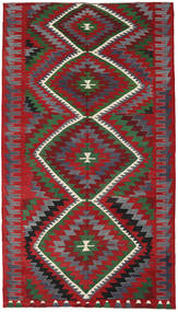 Kilim Turkish Rug 187X337 Red/Dark Grey Wool, Turkey Carpetvista