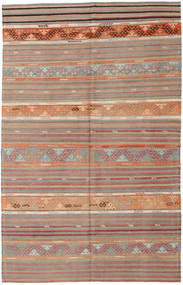 180X281 絨毯 オリエンタル キリム トルコ グレー/オレンジ (ウール, トルコ) Carpetvista