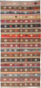 絨毯 オリエンタル キリム トルコ 152X344 廊下 カーペット 茶色/グレー (ウール, トルコ)