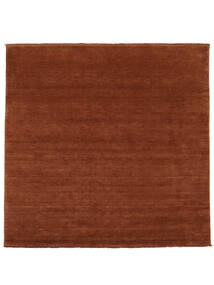  Wool Rug 250X250 Handloom Fringes Rust Red Square Large