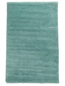  Wool Rug 100X160 Handloom Fringes Turquoise Small