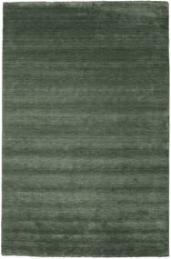Handloom Fringes 300X400 Large Forest Green Plain (Single Colored) Wool Rug