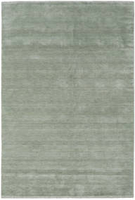  300X400 Einfarbig Groß Handloom Fringes Teppich - Hellgrün Wolle