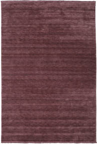  Wool Rug 300X400 Handloom Fringes Dark Purple Large