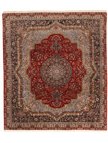  Orientalischer Kerman Lavar Teppich 254X294 Dunkelrot/Braun Großer Wolle, Persien/Iran Carpetvista
