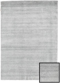  140X200 Plain (Single Colored) Small Bamboo Grass Rug - Grey Wool/Bamboo Silk