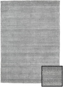 Bambus Grass Teppich - Schwarz/Grau 140X200 Schwarz/Grau Wolle/Bambus-Seide, Indien
