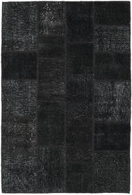  Patchwork Rug 137X205 Wool Dark Grey Small Carpetvista