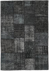 Patchwork Rug 137X200 Dark Grey/Grey Wool, Turkey Carpetvista