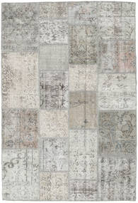 Patchwork Teppich 139X204 Grau/Beige Wolle, Türkei Carpetvista