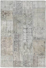 Patchwork Rug 138X203 Grey/Light Grey Wool, Turkey Carpetvista