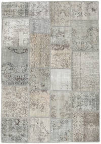 Patchwork Teppich 141X203 Grau/Beige Wolle, Türkei Carpetvista