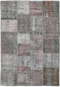 Patchwork Rug 139X202 Grey/Brown Wool, Turkey Carpetvista