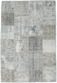 Patchwork Rug 157X233 Grey/Light Grey Wool, Turkey Carpetvista