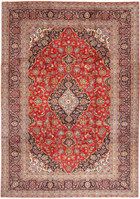 Keshan Vloerkleed 245X347 Rood/Beige Wol, Perzië/Iran Carpetvista