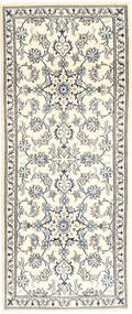  Persischer Nain Teppich 77X200 Läufer Beige/Grau (Wolle, Persien/Iran)