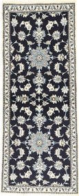 78X197 Nain Teppich Orientalischer Läufer Dunkelgrau/Grau (Wolle, Persien/Iran) Carpetvista