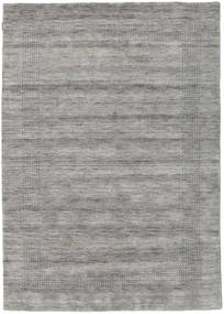  160X230 Plain (Single Colored) Handloom Gabba Rug - Grey Wool