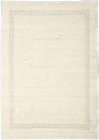 Handloom Gabba 240X340 大 ナチュラルホワイト 単色 ウール 絨毯