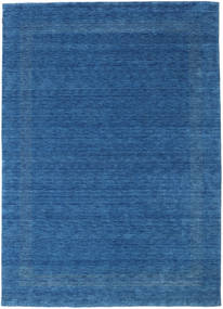 Handloom Gabba 240X340 Large Blue Plain (Single Colored) Wool Rug