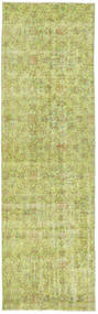  Colored Vintage Rug 81X270 Wool Green/Light Green Small Carpetvista