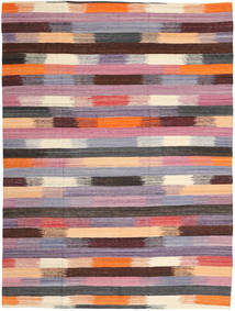 216X289 Kelim Modern Teppich Moderner Dunkelrosa/Rot (Wolle, Indien) Carpetvista