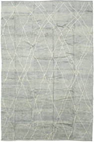 Handknotted Berber Shaggy Rug 292X432 Grey/Light Grey Large Wool, Turkey Carpetvista