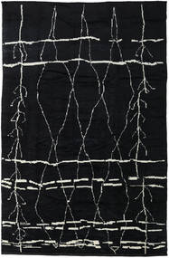  Handknotted Berber Shaggy 271X416 Gyapjúszőnyeg Fekete/Szürke Nagy Carpetvista