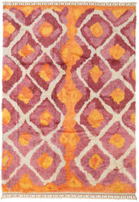  Handknotted Berber シャギー 絨毯 196X281 ウール レッド/オレンジ Carpetvista