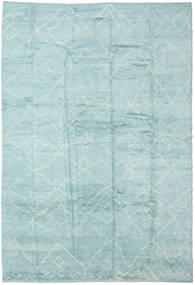 絨毯 Handknotted Berber シャギー 296X429 ライトターコイズ/ターコイズ 大きな (ウール, トルコ)