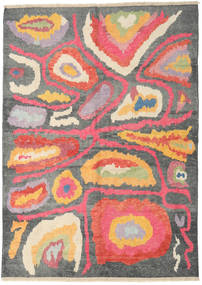 178X249 Handknotted Berber Shaggy Teppich Rot/Grau Türkei Carpetvista