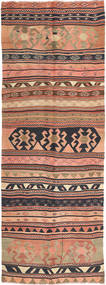 142X392 Kelim Fars Teppich Orientalischer Läufer Orange/Braun (Wolle, Persien/Iran) Carpetvista