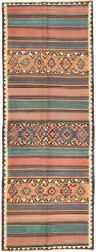 145X388 Kelim Fars Teppich Orientalischer Läufer Orange/Braun (Wolle, Persien/Iran) Carpetvista