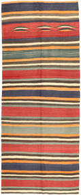 絨毯 オリエンタル キリム ファーシュ 152X373 廊下 カーペット レッド/ダークグレー (ウール, ペルシャ/イラン)