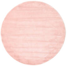  Ø 150 Plain (Single Colored) Small Handloom Rug - Light Pink Wool